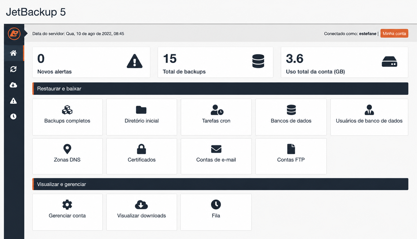 JetBackup: backups agendados e restauração pelo cPanel
